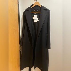ZARA belted wool blend coat, size XS